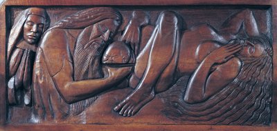 Birth, Wooden Bed Panel by Georges Lacombe